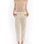 ribbed, long sleeve, off the shoulder bodysuit with a thong bottom and gusset snap button closure in taupe