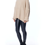 Cozy, oversized sweater with ribbed detailing and comfy turtleneck in oatmeal