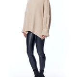 Cozy, oversized sweater with ribbed detailing and comfy turtleneck in oatmeal