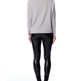 turtleneck sweater with long sleeves, relaxed fit, cross seam detailing and drop shoulder in grey