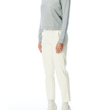 long sleeve, collared v neck pullover with ribbed cuff detailing in heather grey