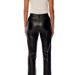 Vegan leather pants in Black - Back View