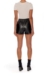 Black Sexy Synthetic Leather Shorts | Liz - IVE